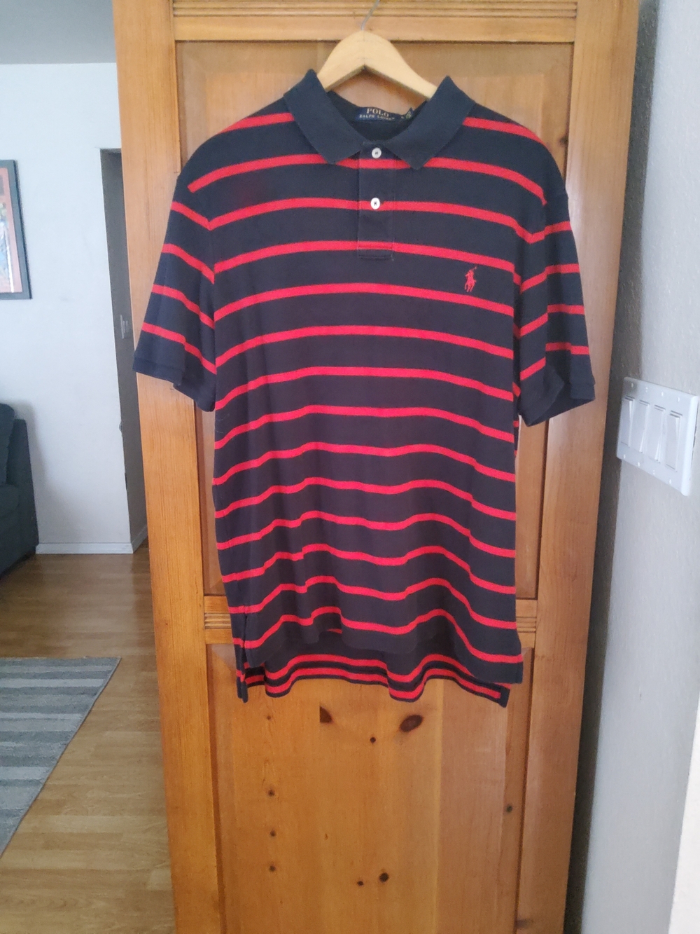Polo by Ralph Lauren Men’s Black & Red Striped Polo Shirt